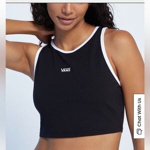 Vans Women's Black sports bra Medium with inner support racer back